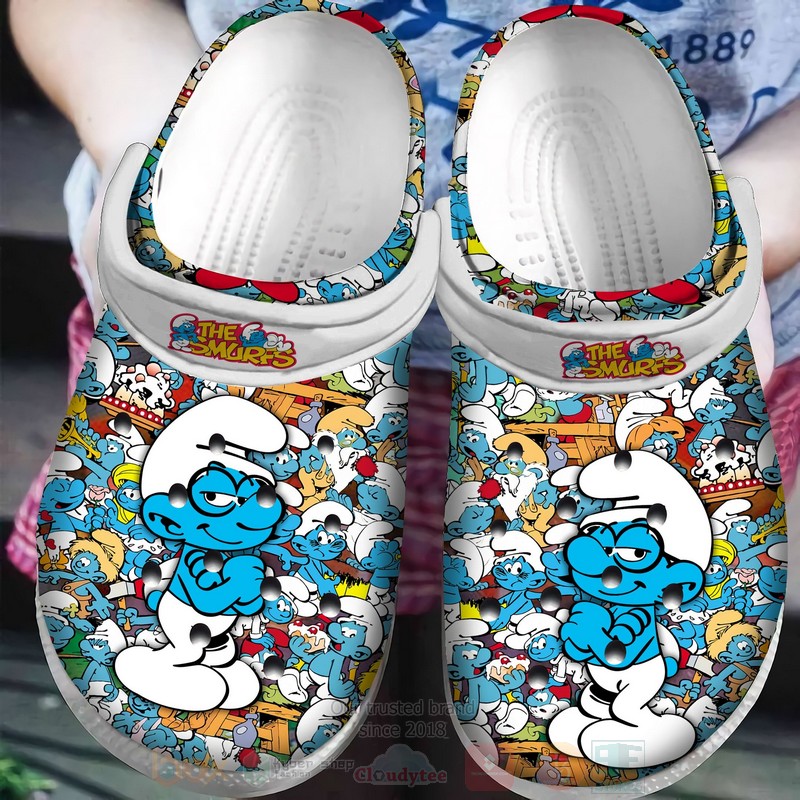 The Smurfs Cartoon Crocs Crocband Clogs Shoes Comfortable For Men Women and Kids