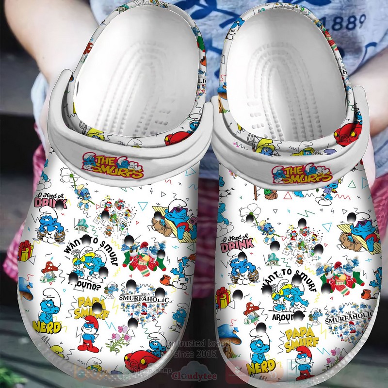 The Smurfs Cartoon Crocs Crocband Clogs Shoes Comfortable For Men Women and Kids