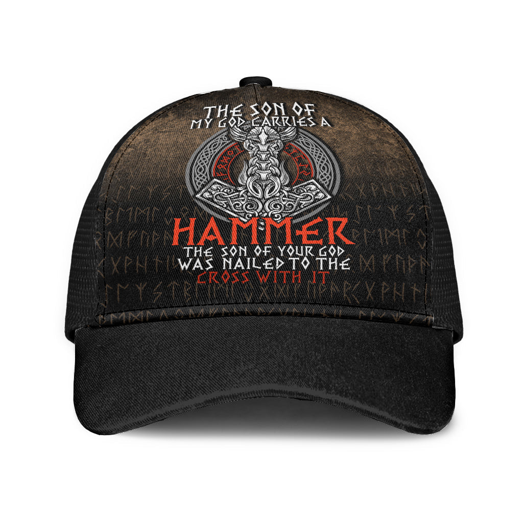 The Son Of My God Odin Viking Mesh Back Cap Trucker Hats Custom Hats Gifts For Men & Women