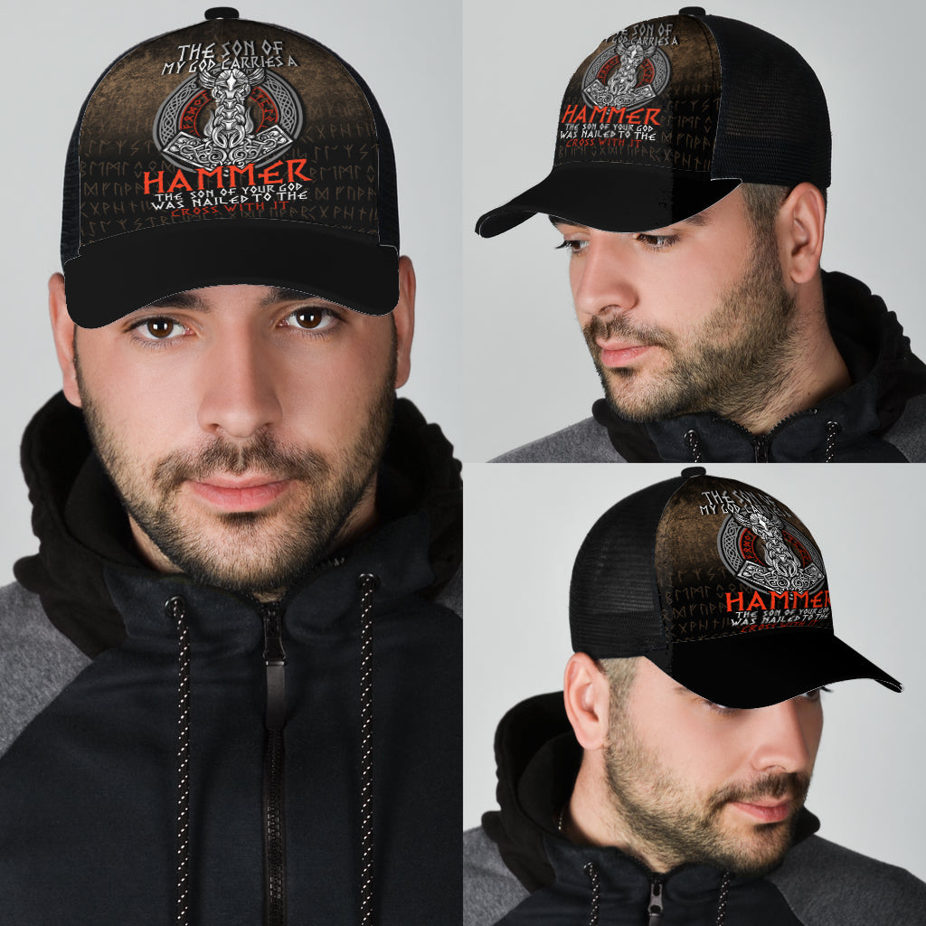 The Son Of My God Odin Viking Mesh Back Cap Trucker Hats Custom Hats Gifts For Men & Women