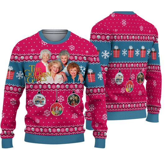The Stay Golden Ugly Christmas Sweater, Blanche Devereaux Rose Nylund Christmas Sweater - Image 2
