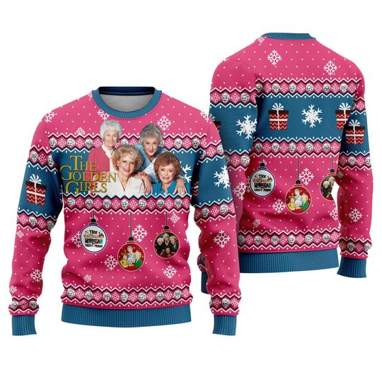 The Stay Golden Ugly Christmas Sweater, Blanche Devereaux Rose Nylund Christmas Sweater - Image 9