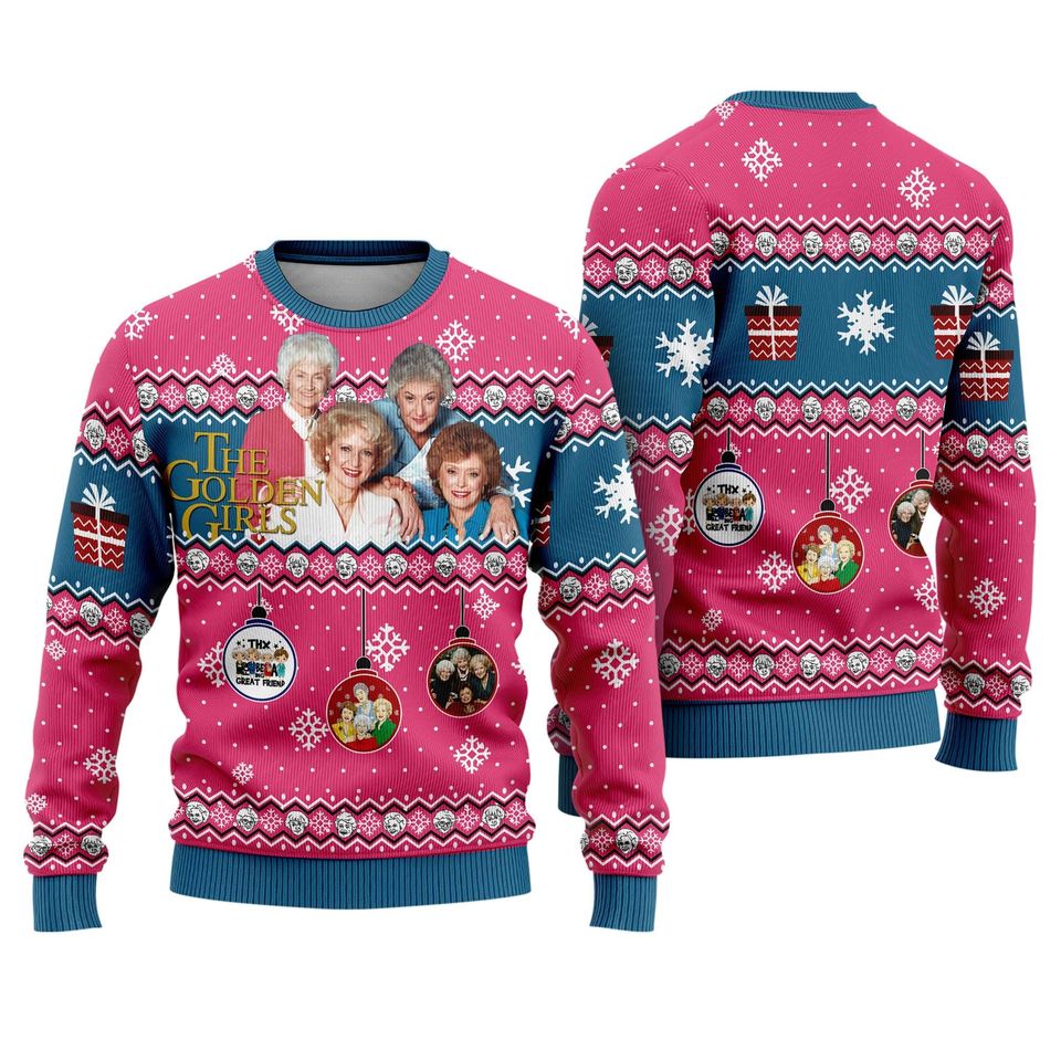 The Stay Golden Ugly Christmas Sweater, Blanche Devereaux Rose Nylund Christmas Sweater - Image 3
