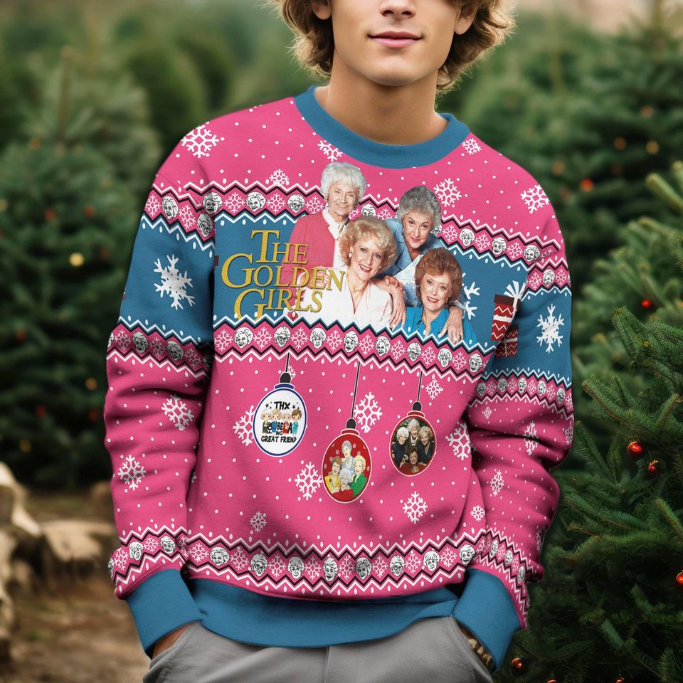 The Stay Golden Ugly Christmas Sweater, Blanche Devereaux Rose Nylund Christmas Sweater - Image 6