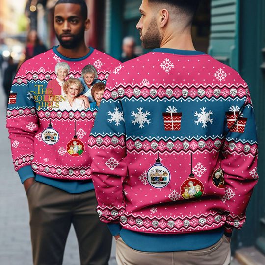 The Stay Golden Ugly Christmas Sweater, Blanche Devereaux Rose Nylund Christmas Sweater - Image 10