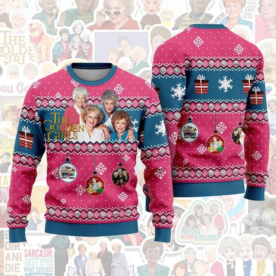 The Stay Golden Ugly Christmas Sweater, Blanche Devereaux Rose Nylund Ugly Sweater