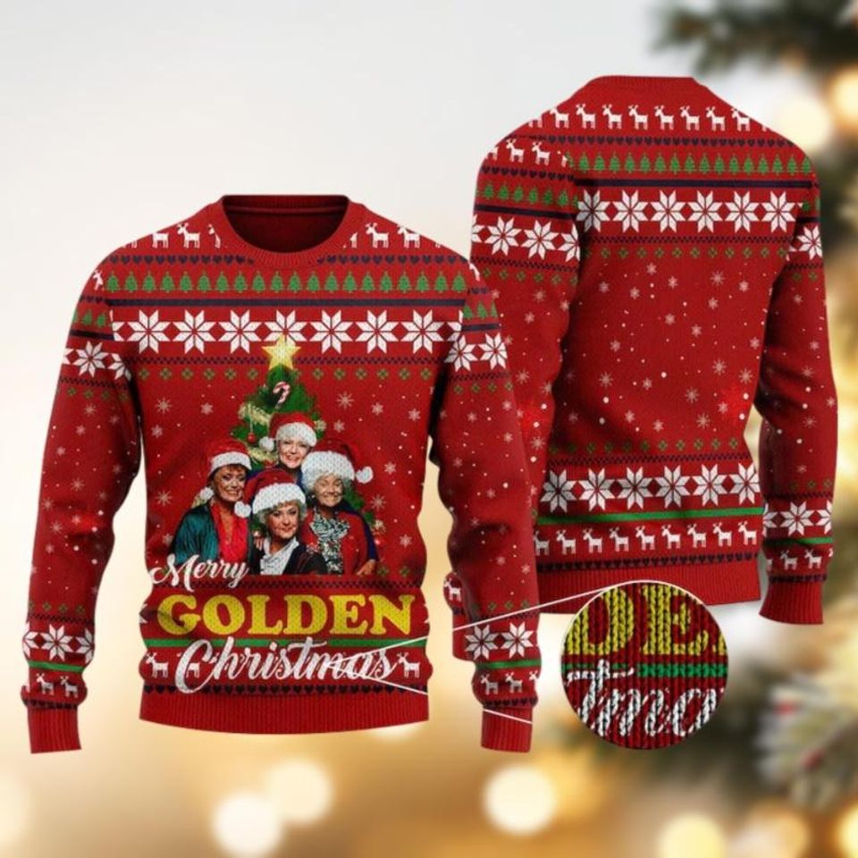 The Stay Golden Ugly Sweater, Merry Golden Christmas Sweater