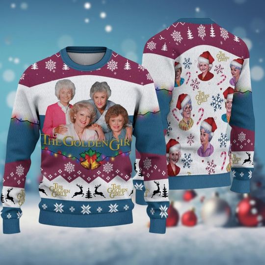 The Stay Golden Ugly Sweater, TV Show Christmas Sweater, Sitcom Movie Lover Gift, Christmas Gift For Women, Stay Golden Xmas Sweater - Image 5