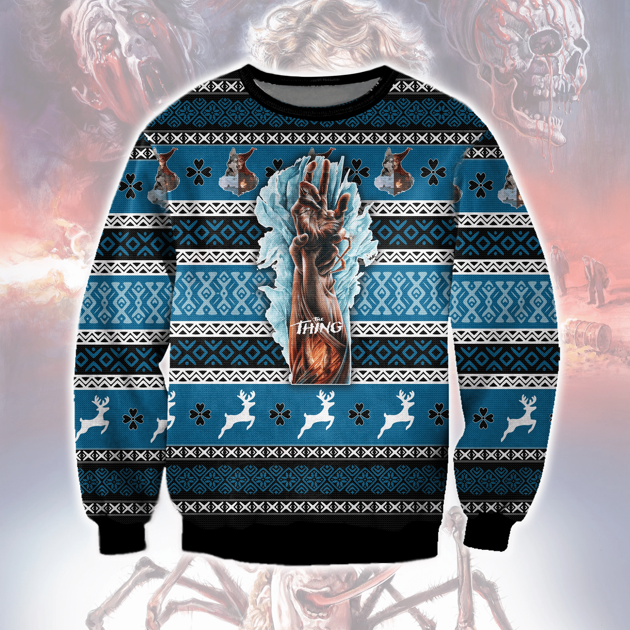 The Thing Ugly Christmas Sweater Adult 3D Funny Matching for family