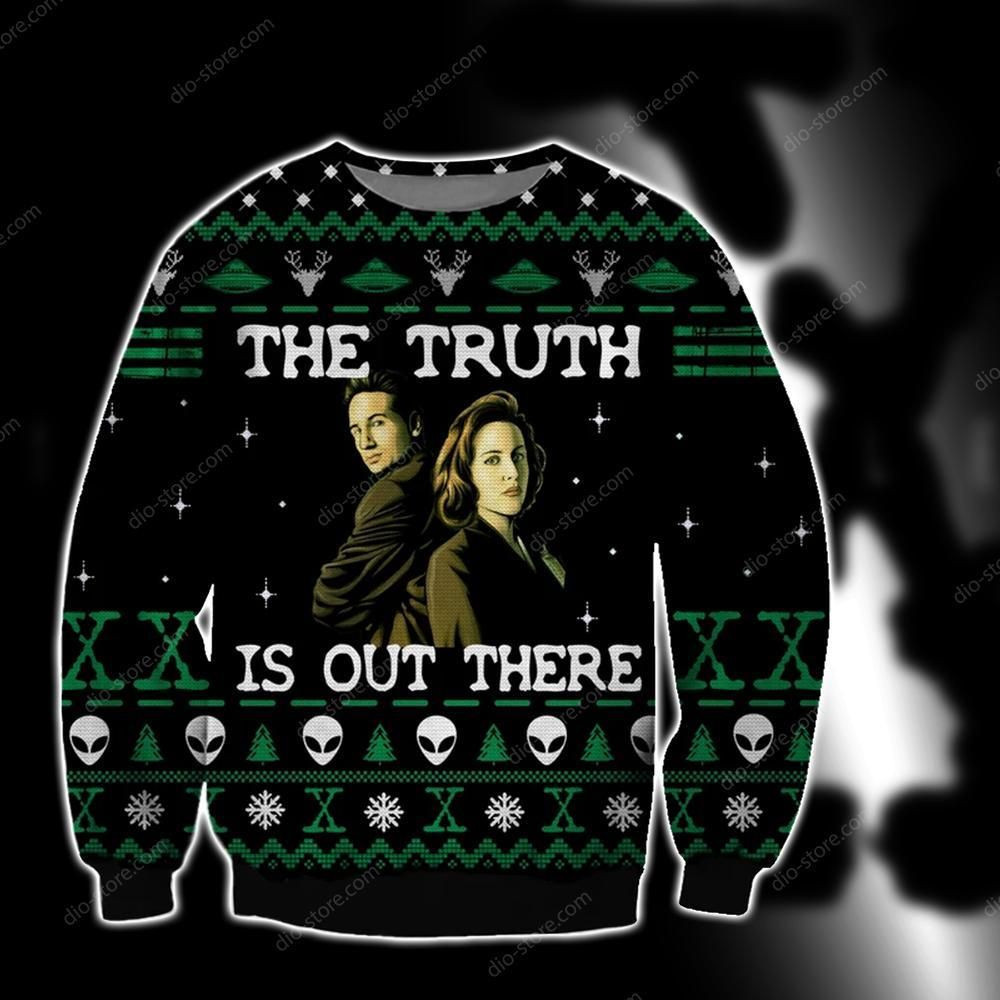 The Truth Is Out There Knitting Pattern For Unisex Ugly Christmas Sweater Adult 3D Funny Matching for family