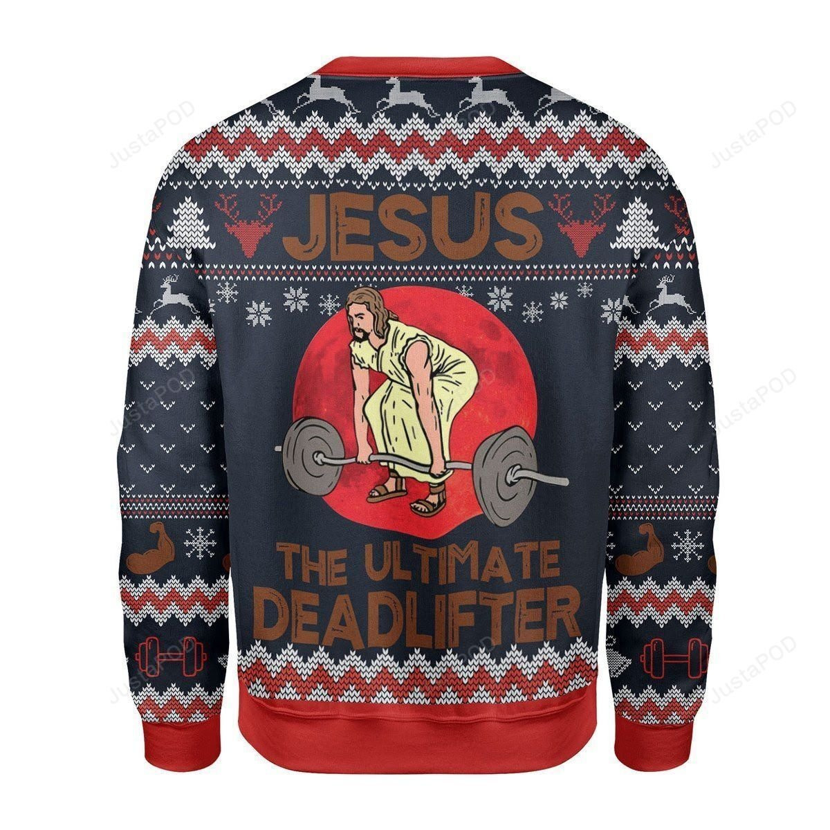 The Ultimate Deadlifter Jesus Ugly Christmas Sweater Adult 3D Funny Matching for family