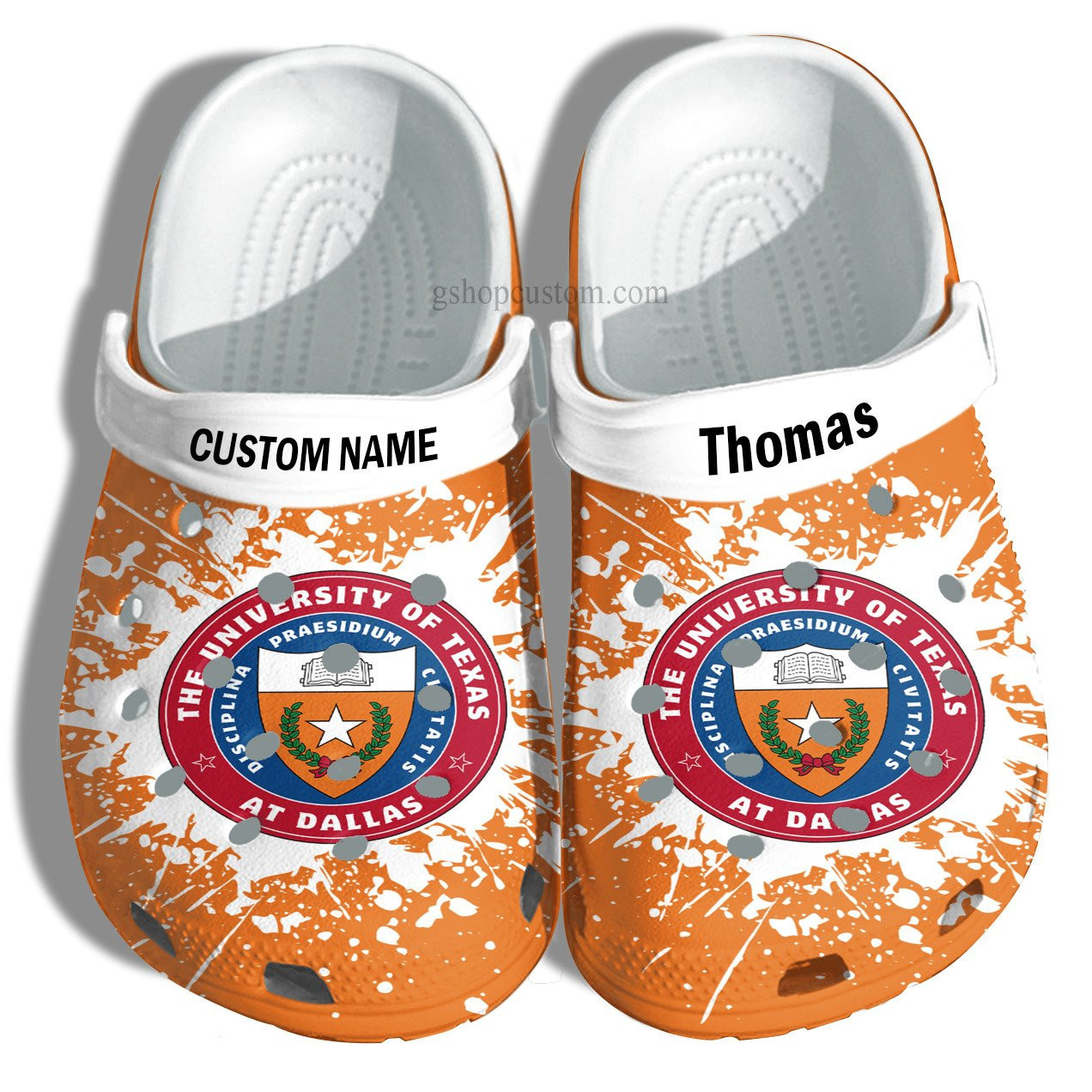 The University Of Texas At Dallas Graduation Gifts Croc Shoes Customize- Admission Gift Shoes