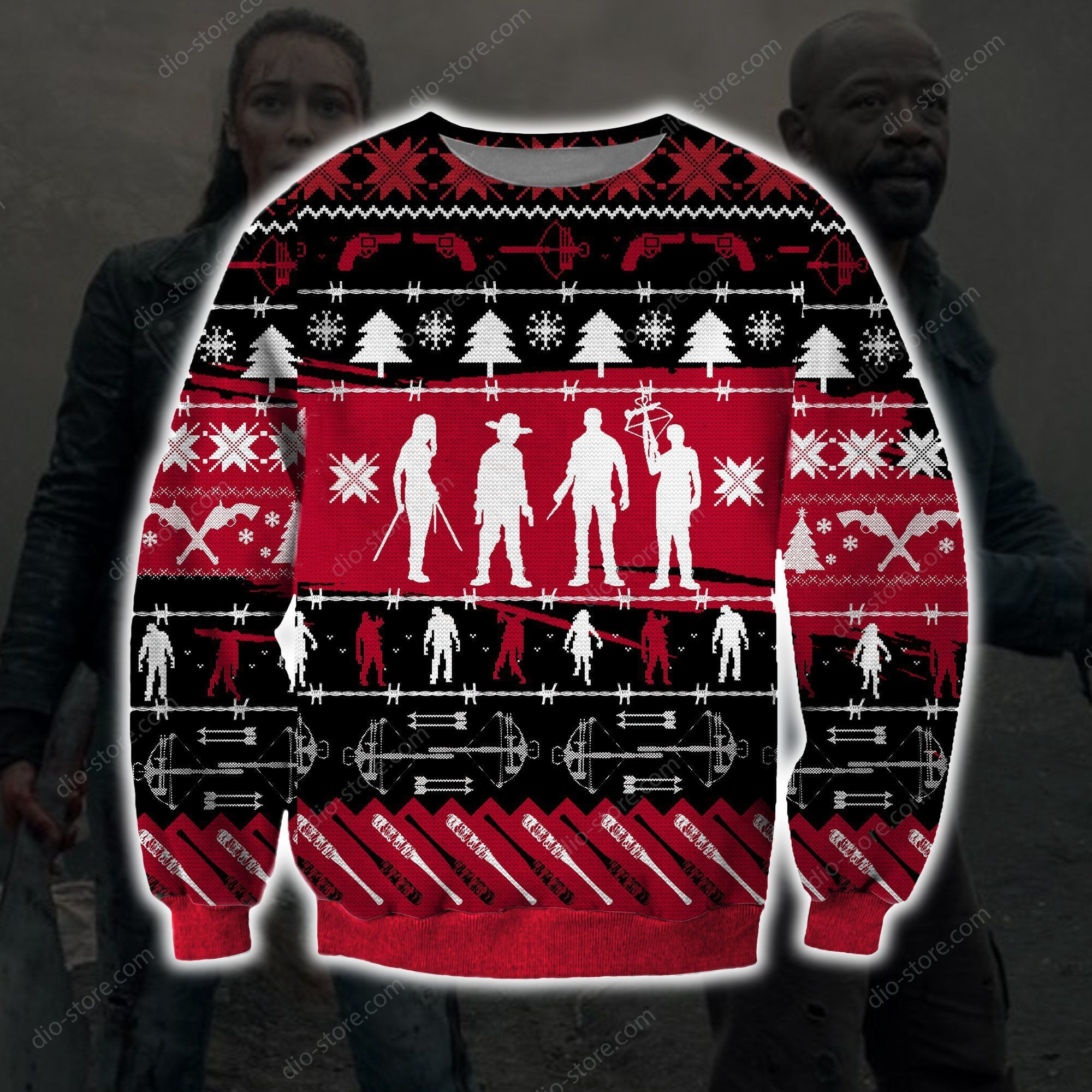 The Walking Dead Knitting Pattern For Unisex Ugly Christmas Sweater Adult 3D Funny Matching for family