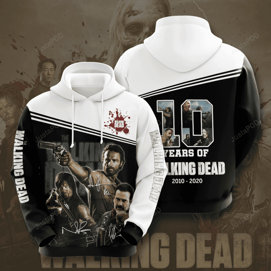 The Walking Dead Movie Character Anniversary 10 Years 3D All Over Print Hoodie, Zip Hoodie