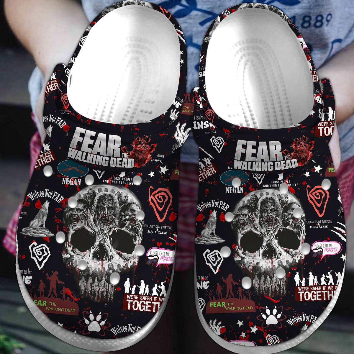 The Walking Dead TV series Crocs Crocband Clogs Shoes Comfortable For Men Women and Kids