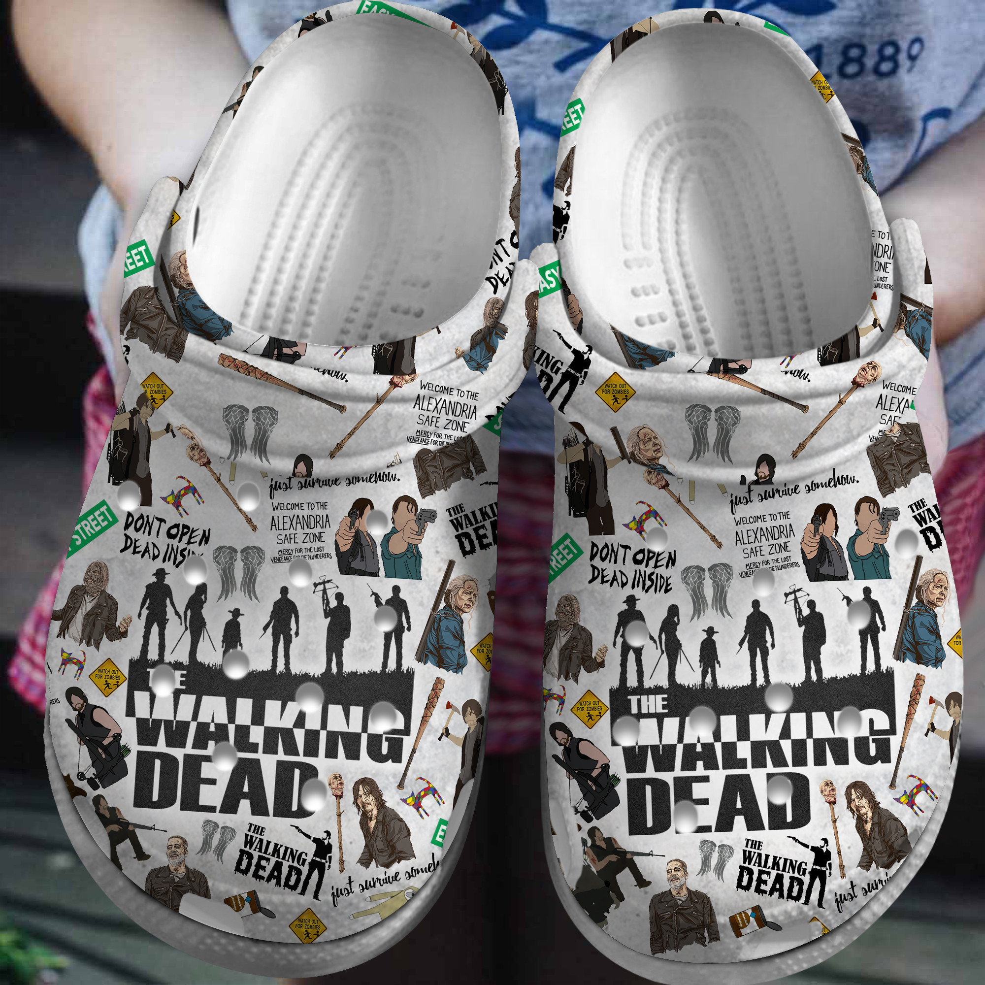 The Walking Dead TV Series Crocs Crocband Clogs Shoes Comfortable For Men Women and Kids