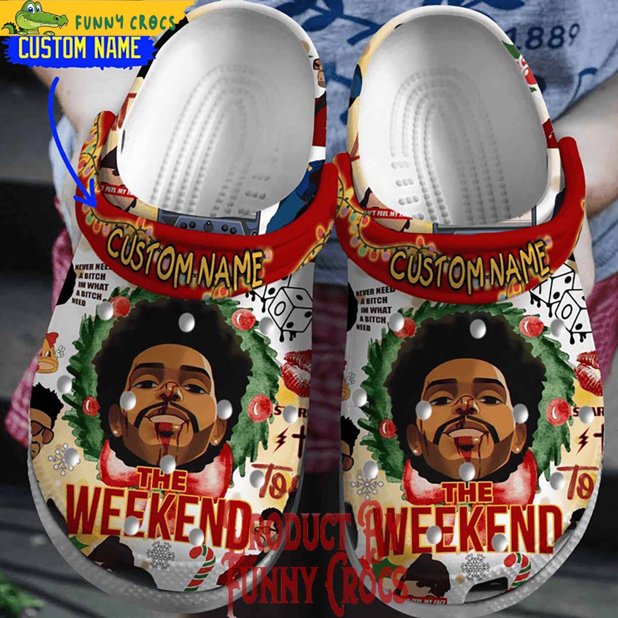 The Weeknd Music Christmas Crocs Crocband Clogs Shoes Comfortable For Men Women and Kids