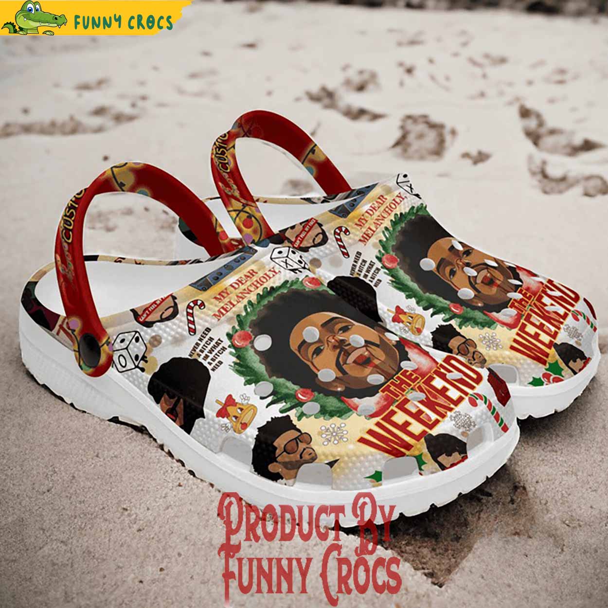 The Weeknd Music Christmas Crocs Crocband Clogs Shoes Comfortable For Men Women and Kids - Image 2