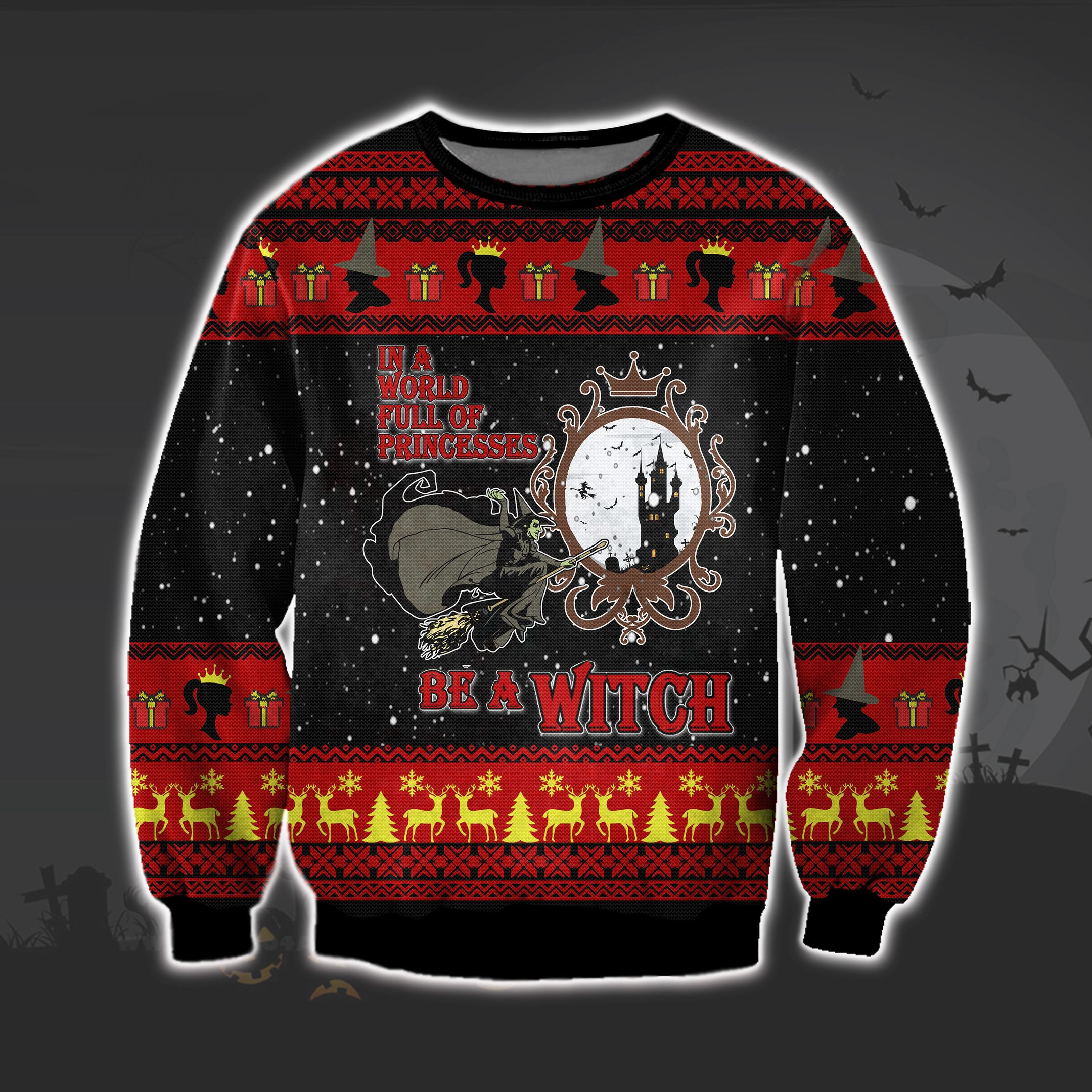 The Wicked Witch Ugly Christmas Sweater Adult 3D Funny Matching for family