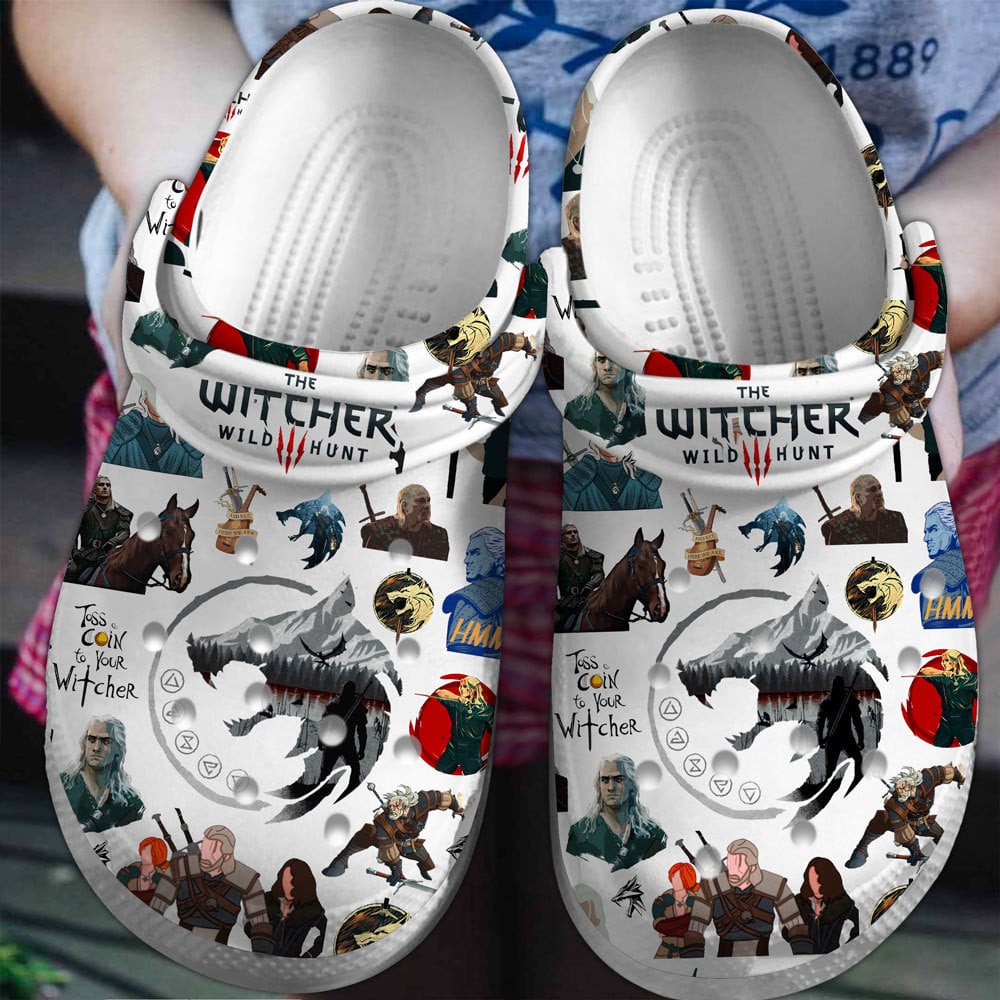 The Witcher TV Series Crocs Crocband Clogs Shoes Comfortable For Men Women and Kids