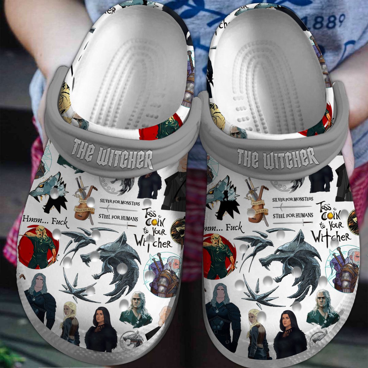 The Witcher TV Series Game Premium Crocs Crocband Clogs Shoes Comfortable For Men Women and Kids