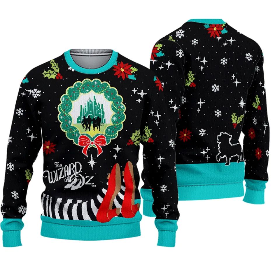 THE WIZARD OF OZ  CHRISTMAS JUMPER UGLY SWEATER XMAS MOVIE DOROTHY WITCH