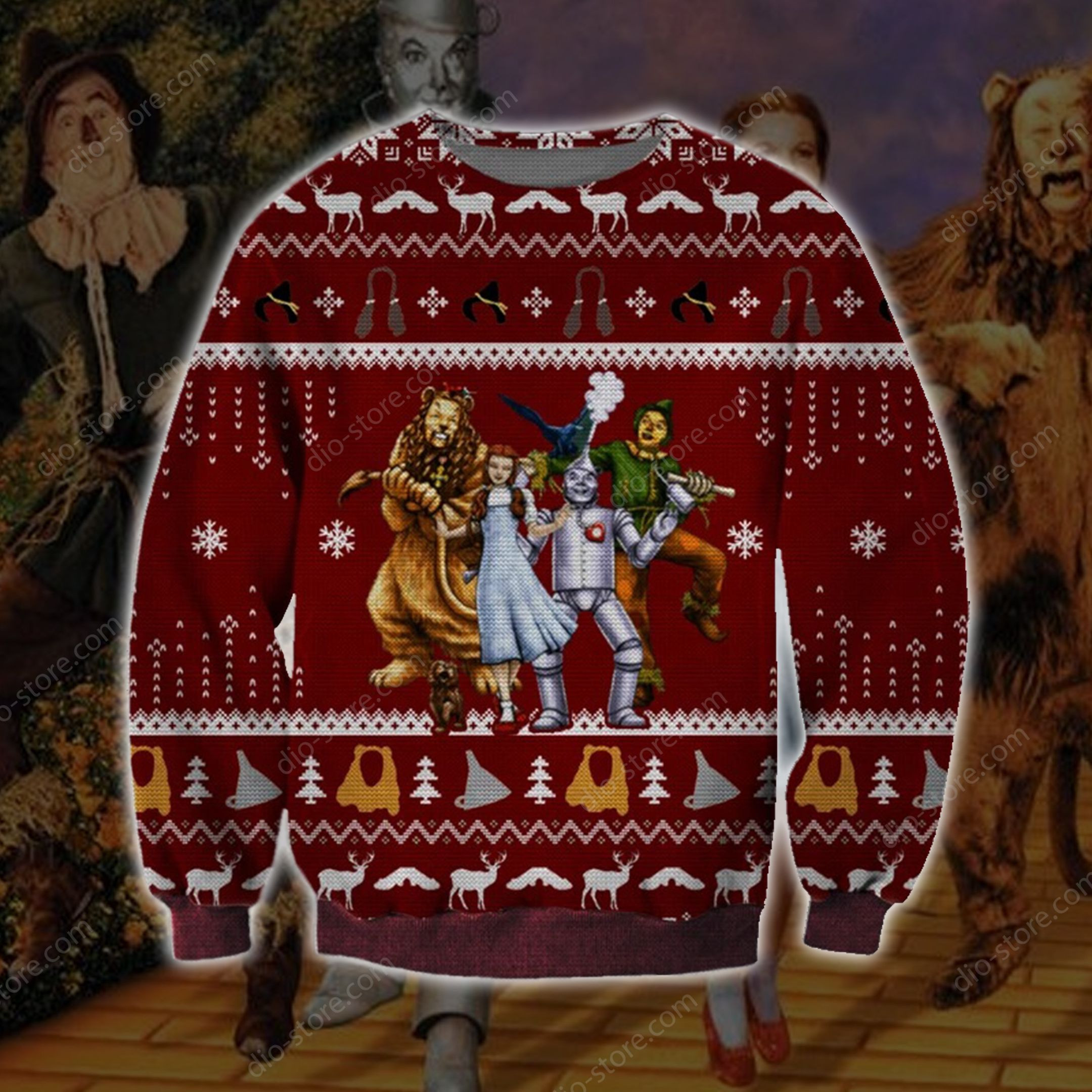 The Wizard Of Oz Knitting Pattern For Unisex Ugly Christmas Sweater Adult 3D Funny Matching for family