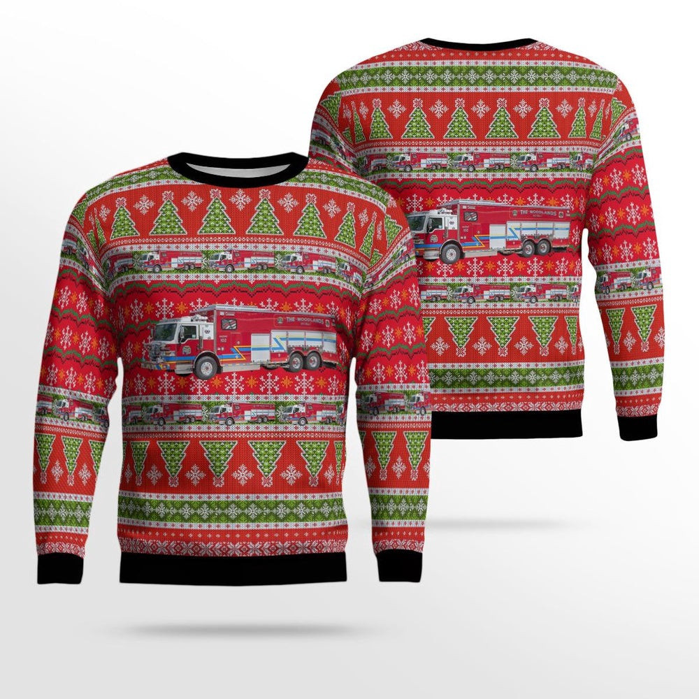 The Woodlands Texas The Woodlands Fire Department Hazmat 0 Christmas Ugly Sweater Unisex Christmas Gift