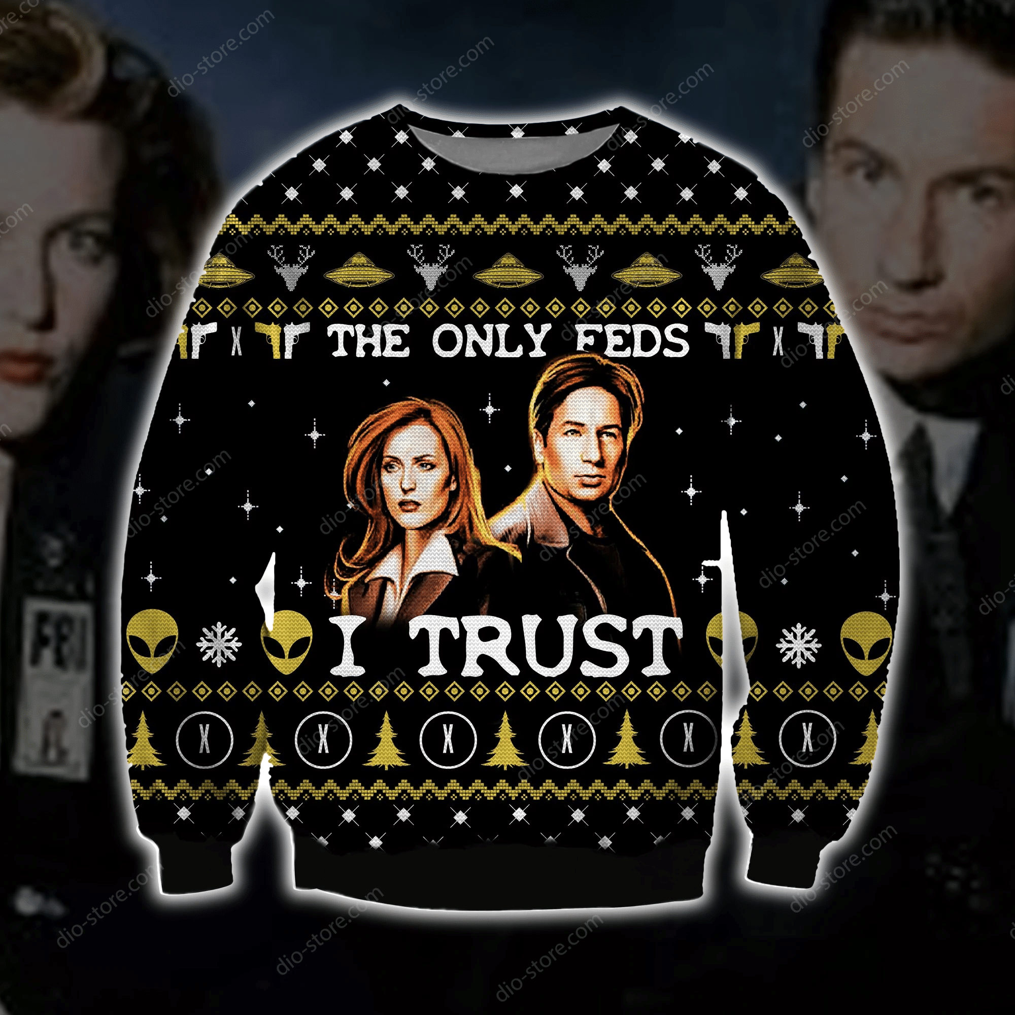 The X Files Ugly Christmas Sweater Adult 3D Funny Matching for family