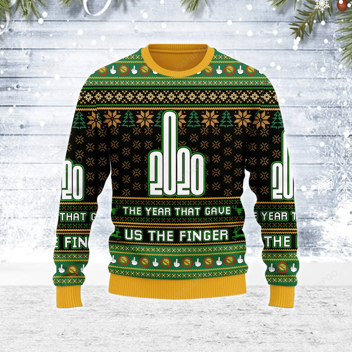 The Year That Gave Us The Finger Ugly Christmas Sweater Adult 3D Funny Matching for family