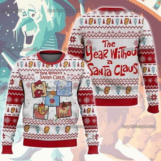 The Year Without Santa Claus Ugly Sweater, Miser Brothers Christmas Ugly Sweatshirt - Image 3