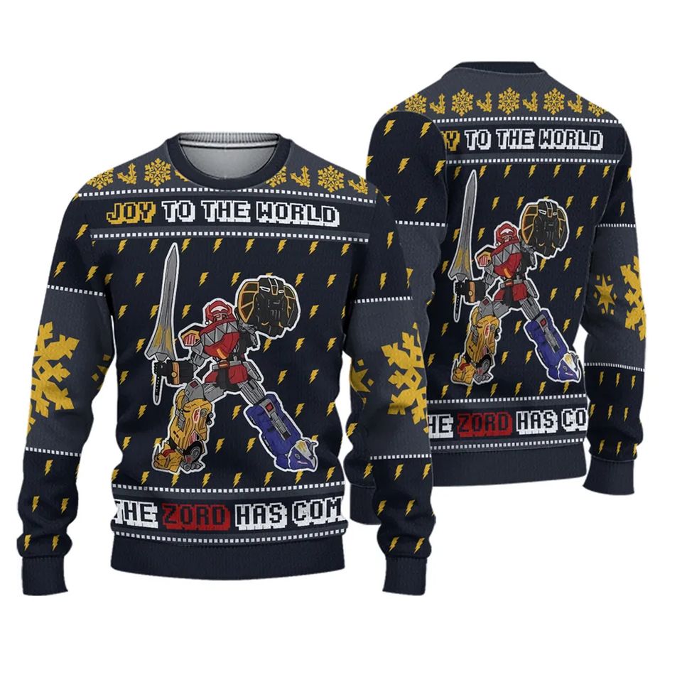 The Zord Has Come Power Rangers Ugly Christmas Sweater