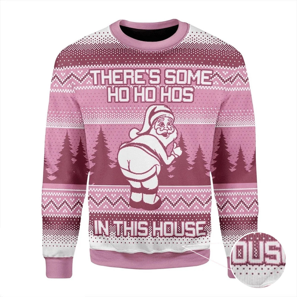 There's Is Some Ho Ho Hos In This House Ugly Christmas Sweater Funny Xmas Sweater Apparel - Image 2