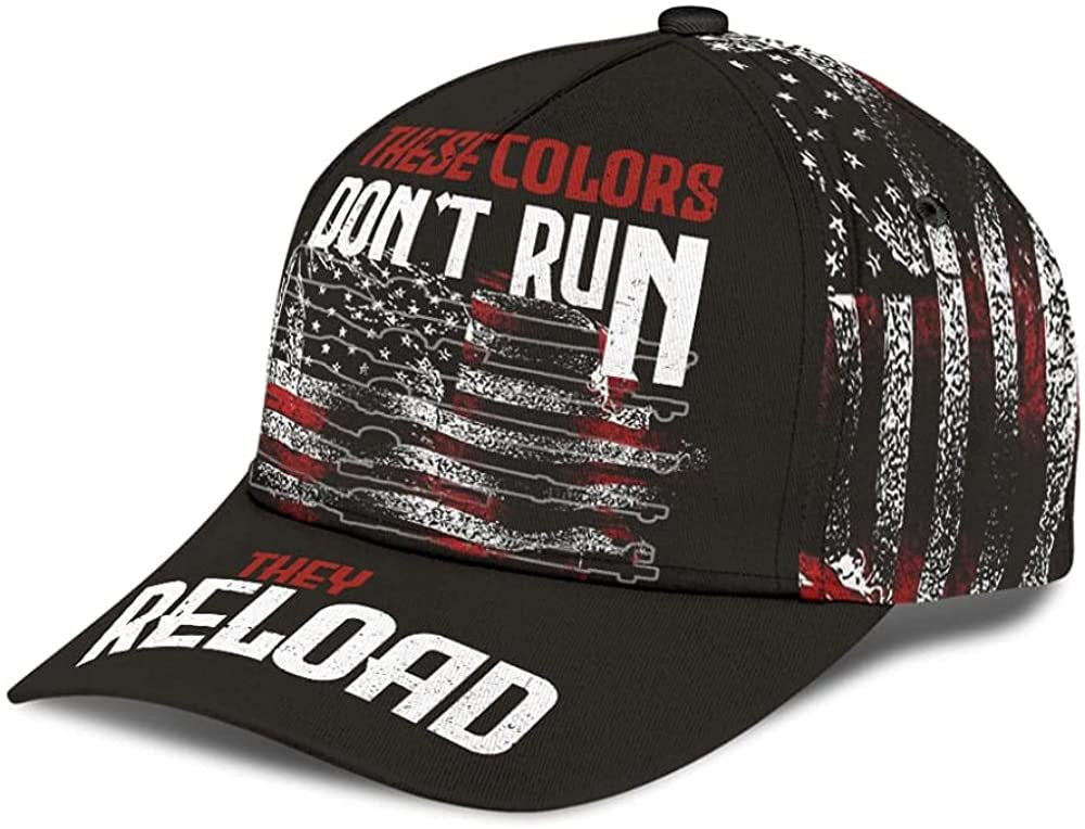 These Colors Don?t Run They Reload American Flag 3D Printed Unisex Hat Classic Cap Trucker Hats Custom Hats Gifts For Men & Women