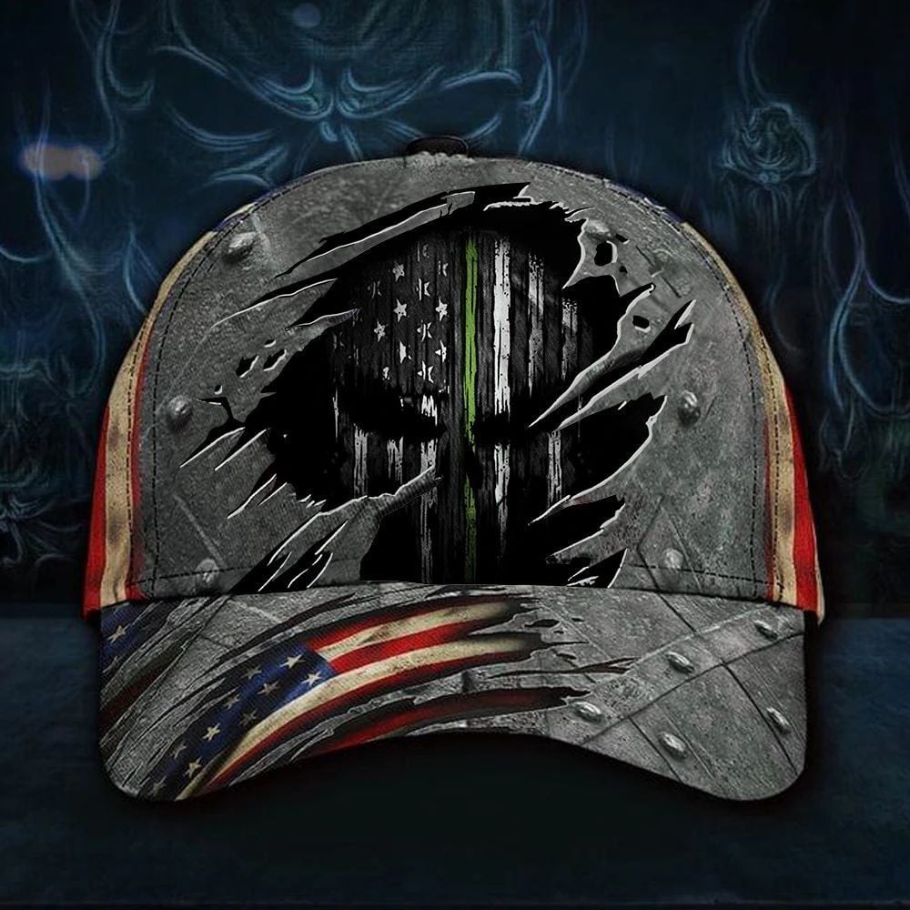 Thin Green Line Spartan Cap Vintage American Flag Hat Unique Patriotic Military Gift For Him Trucker Hats Custom Hats Gifts For Men & Women