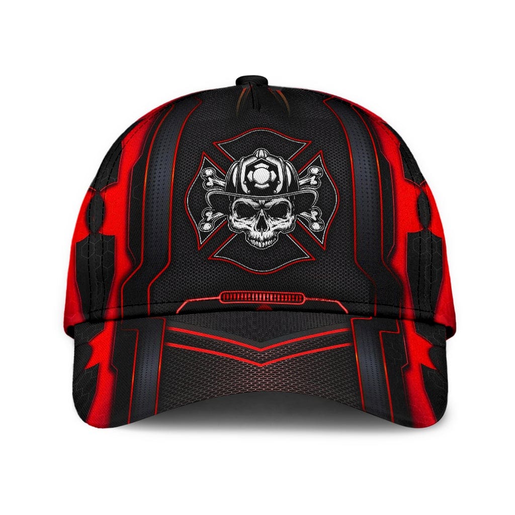 Thin Red Line Baseball Cap Firefighter Pride US Flag Skull Trucker Hats Custom Hats Gifts For Men & Women