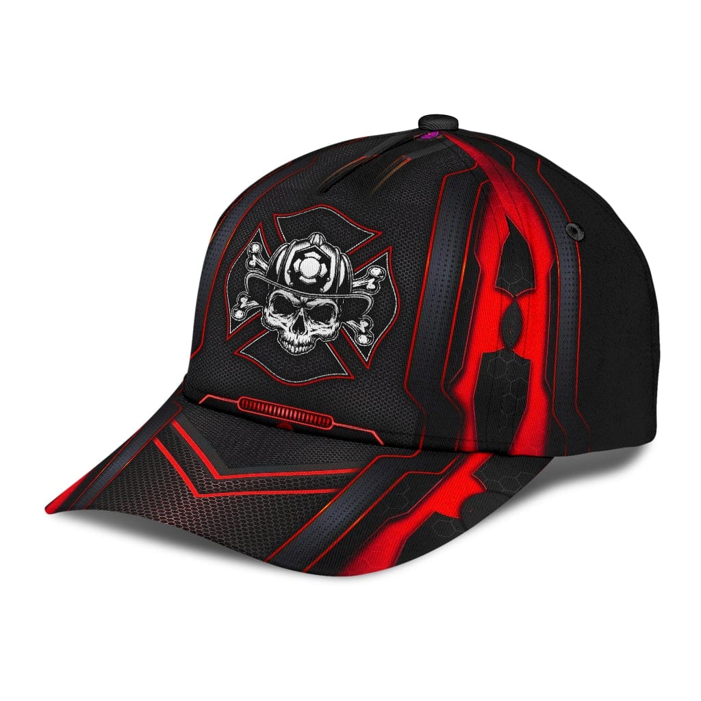 Thin Red Line Baseball Cap Firefighter Pride US Flag Skull Trucker Hats Custom Hats Gifts For Men & Women
