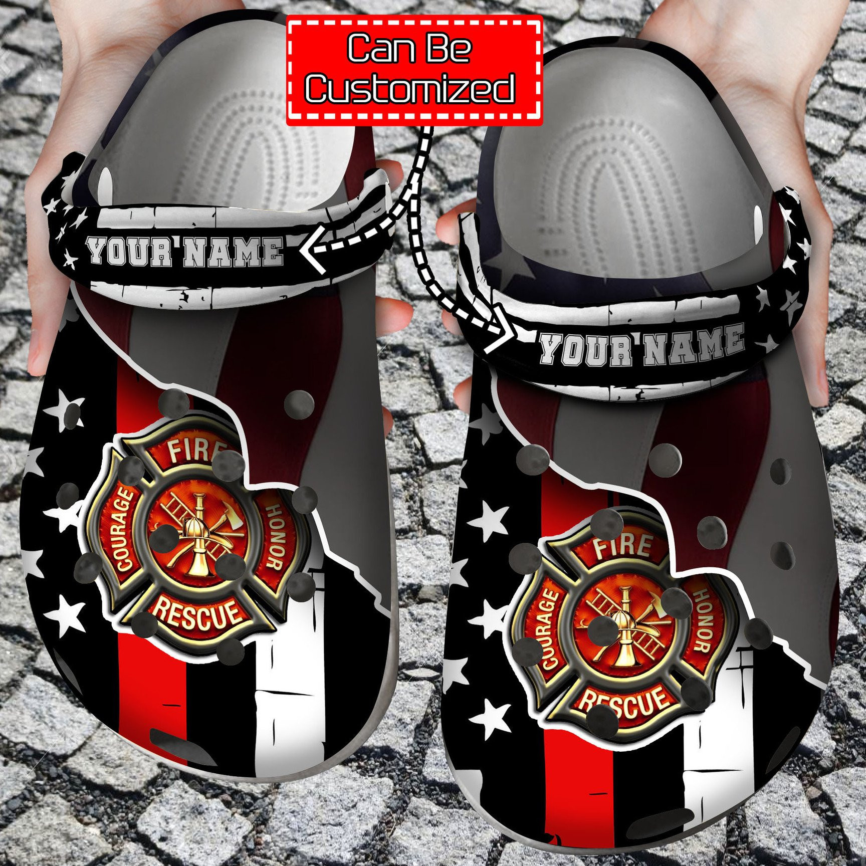 Thin Red Line clog Shoes Firefighter