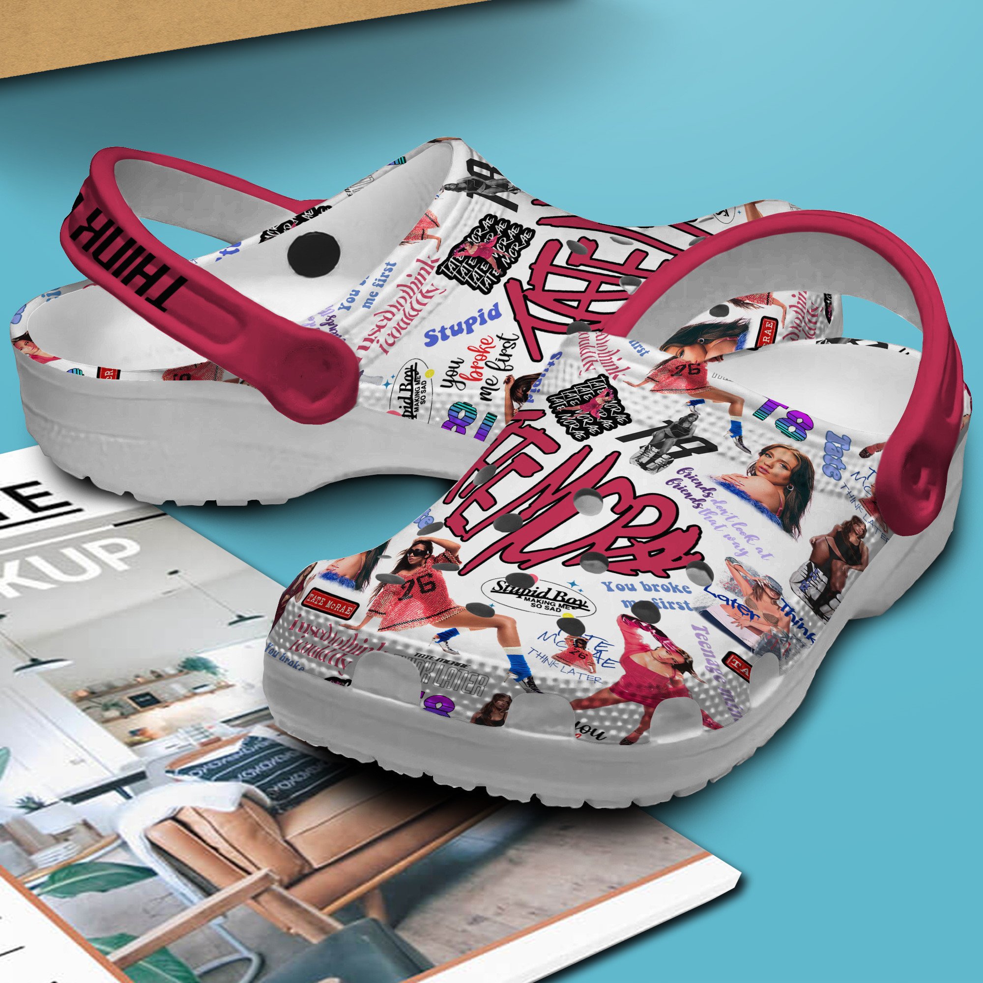 Think Later Tate McRae Music Crocs Crocband Clogs Shoes Comfortable For Men Women and Kids - Image 3