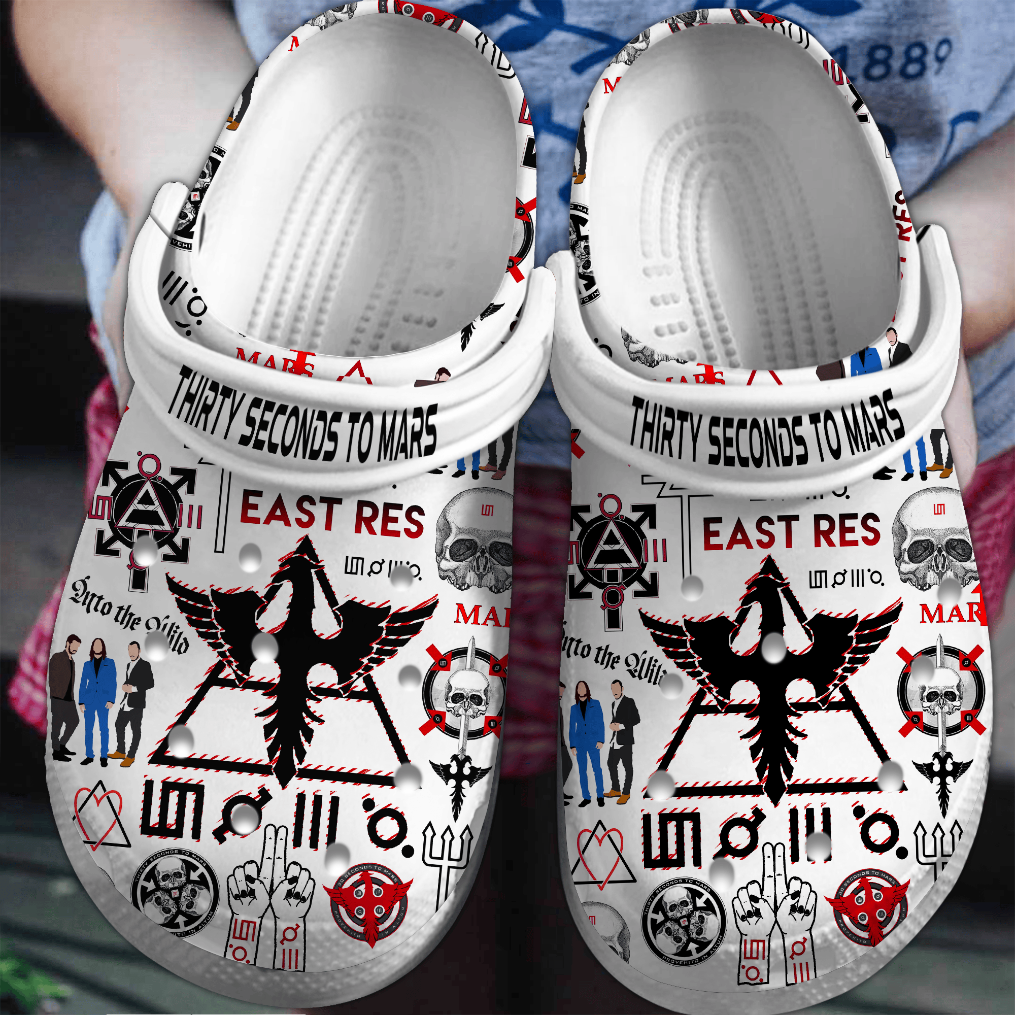 Thirty Seconds to Mars Music Crocs Crocband Clogs Shoes Comfortable For Men Women and Kids
