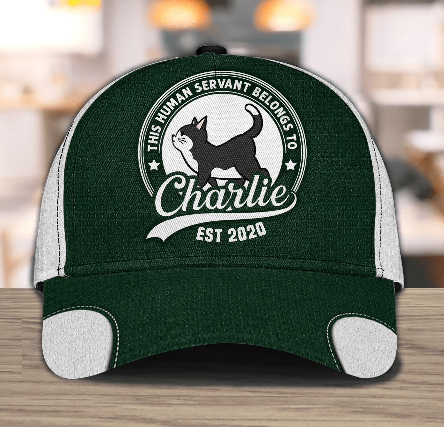 This Human Servant Is Also The Best Cat Dad Personalized Classic Cap, Personalized Gift for Cat Lovers, Cat Mom, Cat Dad Trucker Hats Custom Hats Gifts For Men & Women