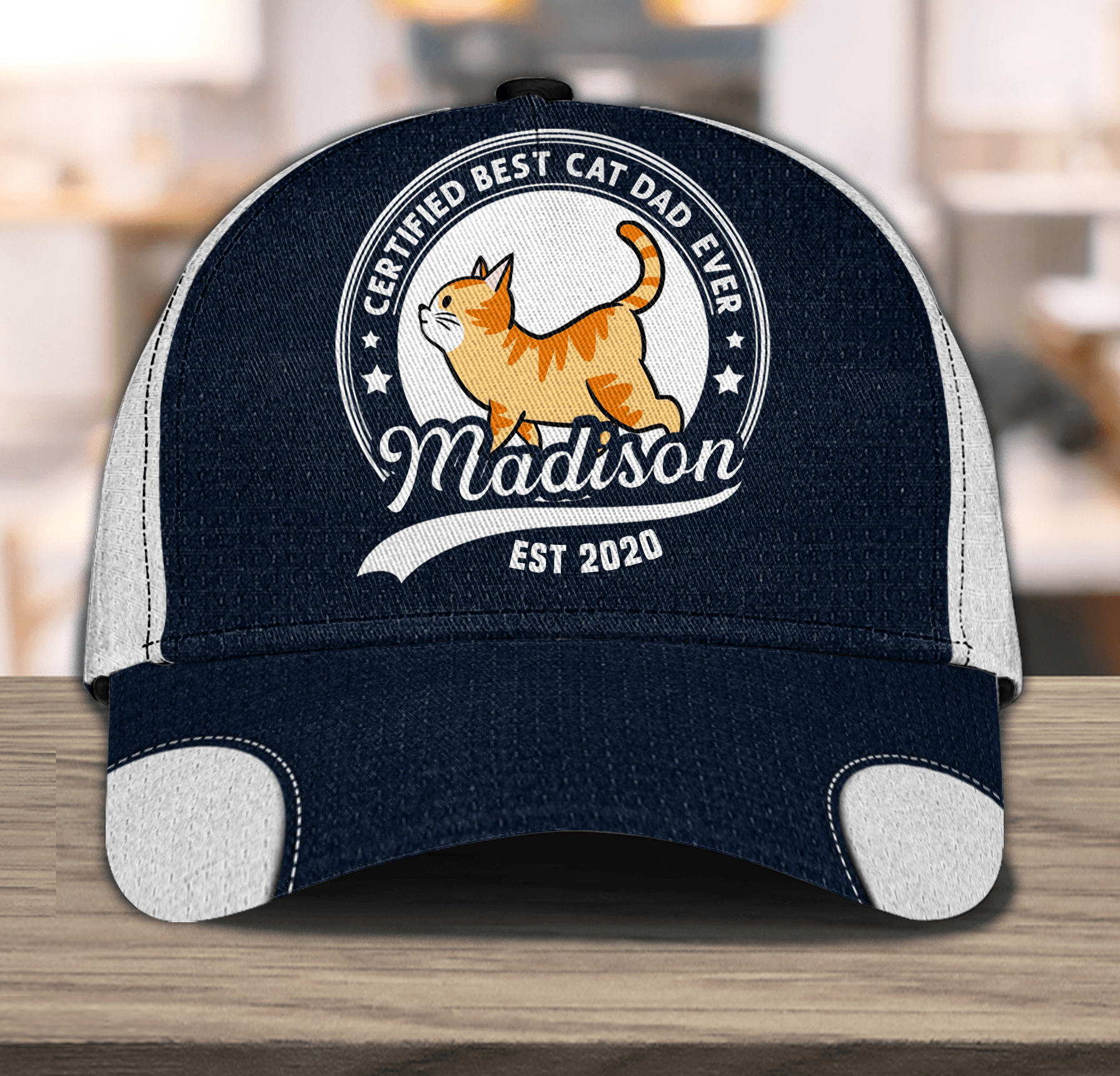 This Human Servant Is Also The Best Cat Dad Personalized Classic Cap, Personalized Gift for Cat Lovers, Cat Mom, Cat Dad Trucker Hats Custom Hats Gifts For Men & Women