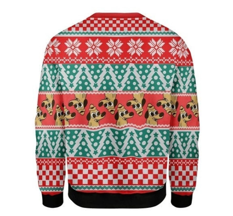 This Is Fine Meme Ugly Christmas Sweater - Image 2