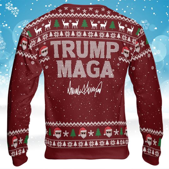 This Is Going To Be A Great Christmas, Funny Trump Dancing Ugly Sweater, Trump Won 2024 Sweater - Image 10