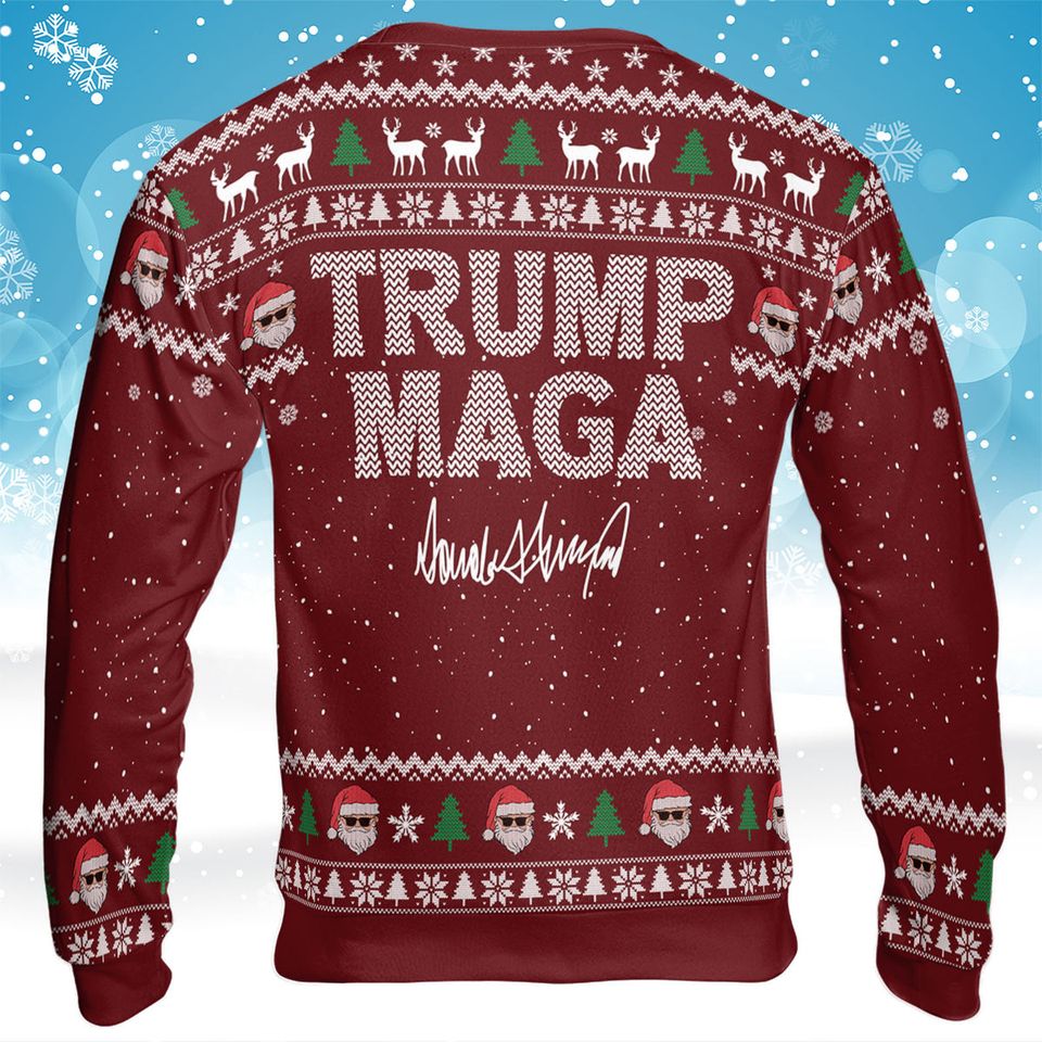 This Is Going To Be A Great Christmas, Funny Trump Dancing Ugly Sweater, Trump Won 2024 Sweater - Image 4