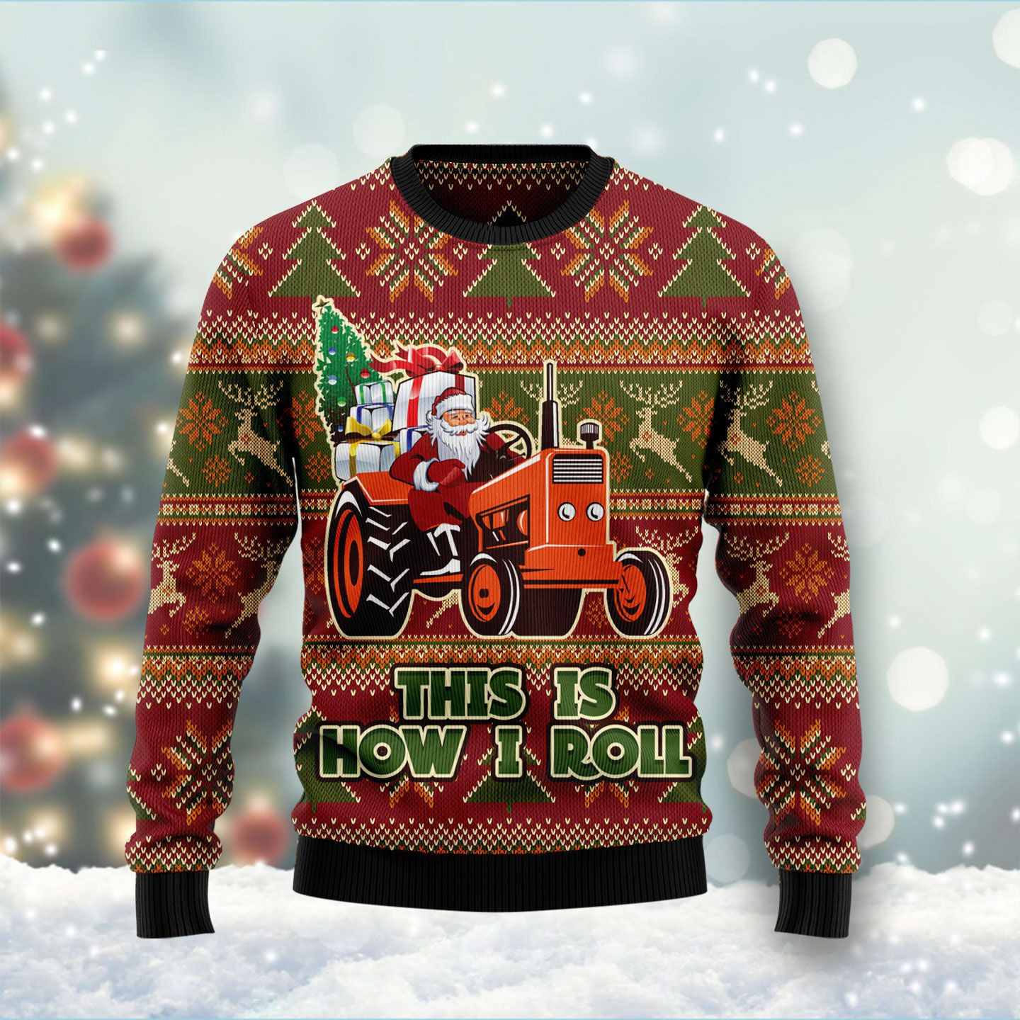 This Is How I Roll Ugly Christmas Sweater Adult 3D Funny Matching for family