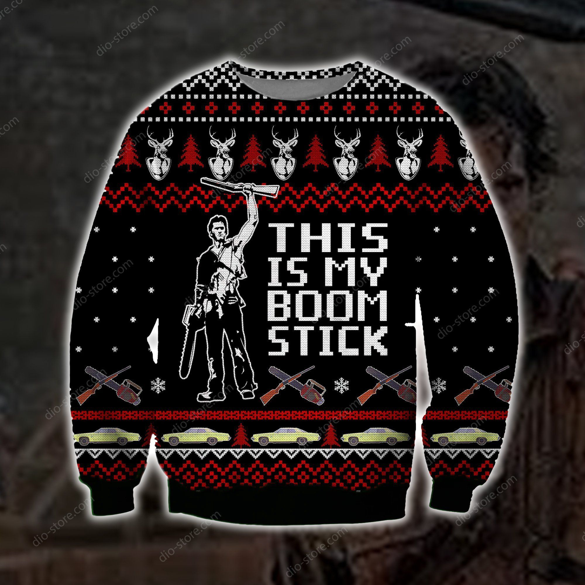 This Is My Boomstick Knitting Pattern For Unisex Ugly Christmas Sweater Adult 3D Funny Matching for family