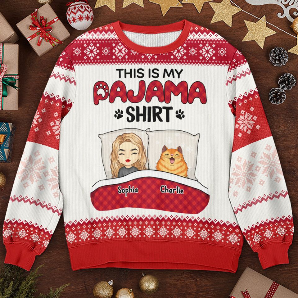 This Is My Pajama Shirt - Cat Personalized Sweatshirt - Gift For Pet Owners, Pet Lovers