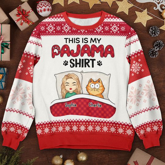 This Is My Pawjama Shirt - Cat Personalized Sweatshirt - Gift For Pet Owners, Pet Lovers - Image 4