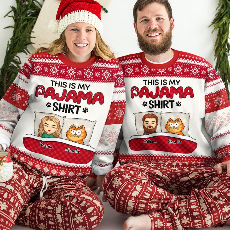 This Is My Pawjama Shirt - Cat Personalized Sweatshirt - Gift For Pet Owners, Pet Lovers - Image 3